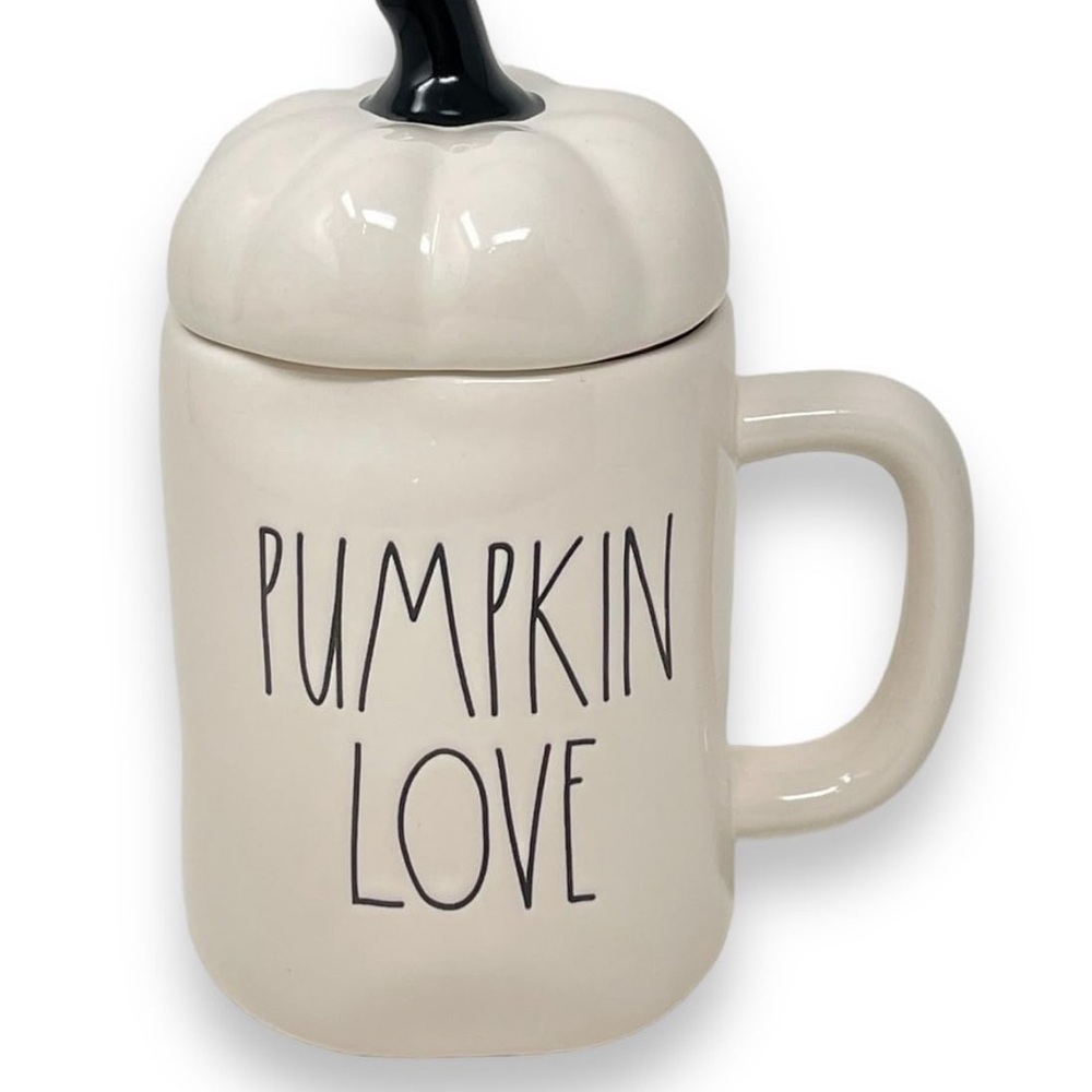 Pumpkin love, Ray Dunn mug with lid